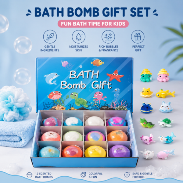 Bath Bombs Gift Rose Scented Vegan Cartoon Ocean Design Eco Friendly Plant Essential Oil for 1 peaice - Best Price in Pa