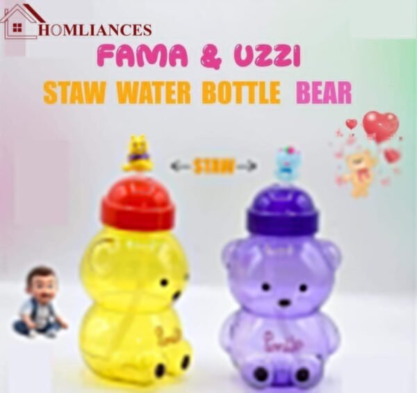 Bear Shape straw water bottle - Online in Pakistan