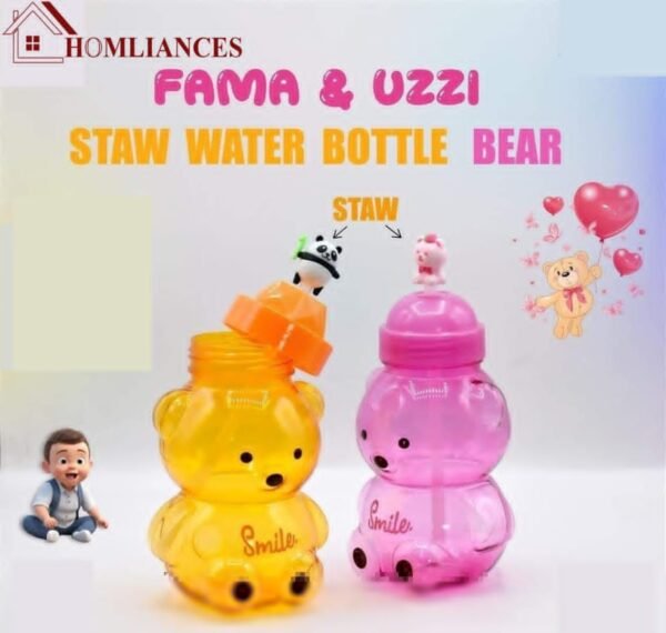 Bear Shape straw water bottle - Online in Pakistan