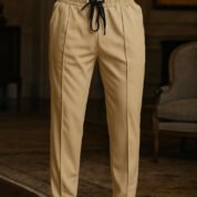 Beige Front Plate Lose Fit Trouser For Men & Boys - for Daily Wear