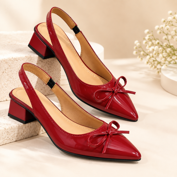 Pointed Toe Bow Detail Pumps for Women - Elegant Party Heel Shoes