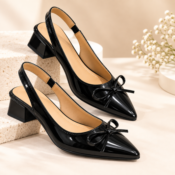 Pointed Toe Bow Detail Pumps for Women - Elegant Party Heel Shoes