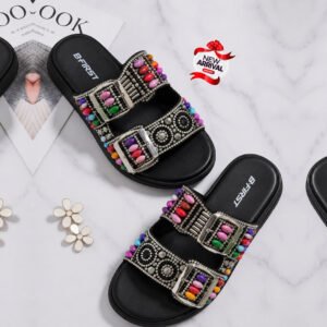 bf-rainbow-glam-flat-sandals-for-women-mult-2 Rainbow Glam Flat Sandals for Women - Multicolor Rhinestone Slip-On Sandals