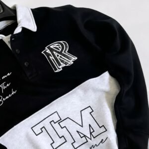 Black & Ash Grey Polo Letter Printed Winter Sweat Top For Mens & Boys - Online in Pakistan