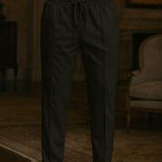 Black Front Plate Lose Fit Trouser For Men & Boys - Comfortable Fit Design