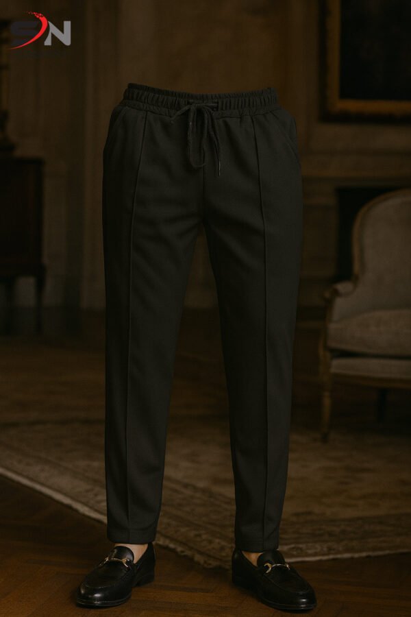 Black Front Plate Lose Fit Trouser For Men & Boys - Comfortable Fit Design