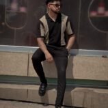 Black Panel Polo Top For Mens & Boys - Best Price in Pakistan
