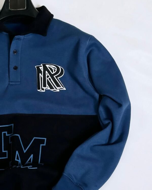 Blue & Black Polo Letter Printed Winter Sweat Top For Mens & Boys - Best Price in Pakistan