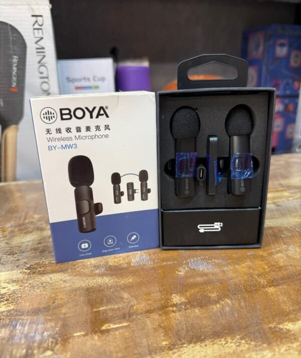 By-MW3 2in1 Cordless Microphone with Type C and IPhone Lightening connector