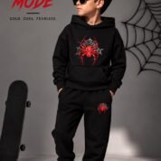 Boys Spider Print Hoodie & Trouser Set - black colourway photo 1