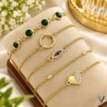 5 Piece Bracelets Deal – Hollow Round Diamond Fashion Bracelets Set