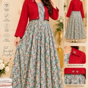 Viral Printed Maxi with Koti – Imported Georgette 2Pc Set