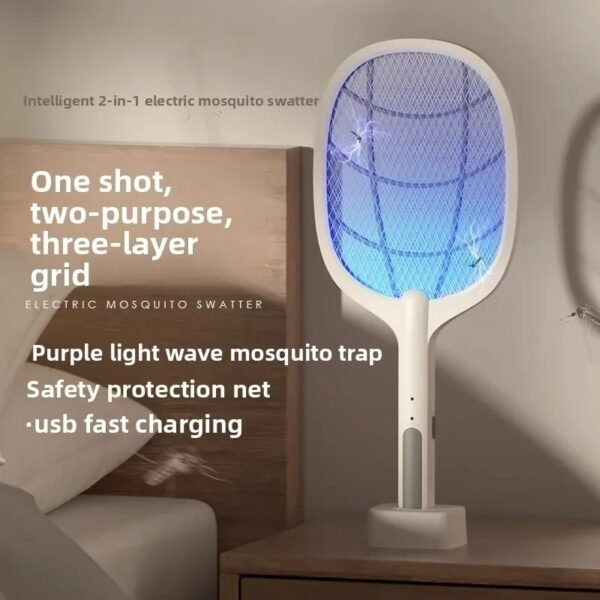 Electric Mosquito Swatter Racket – Rechargeable Insect Killer