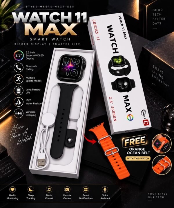 Watch 11 Max Smartwatch – HD Display Fitness Smart Watch
