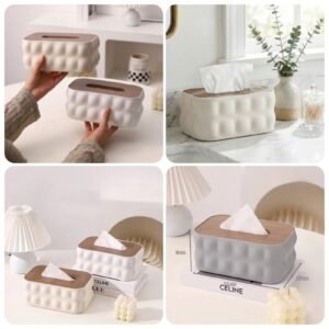 Bubble Tissue Box With Wooden Lid - Best Price in Pakistan
