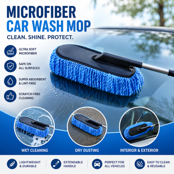 Car Wash Cleaning Brush Duster Dust Wax Mop Microfiber Telescoping Dusting Tool - with Cash on Delivery