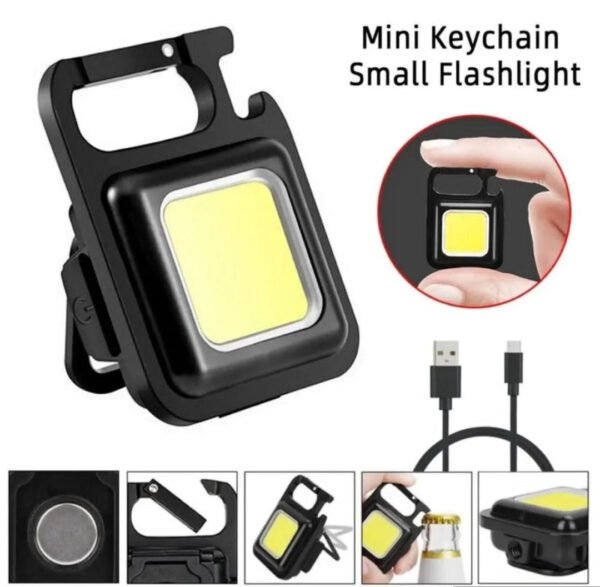 COB Rechargeable Keychain Small Light metal body