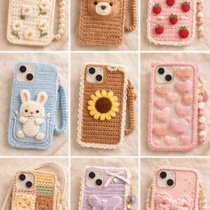 Handmade Crochet Mobile Cover – Customizable Knitted Phone Case for All Models