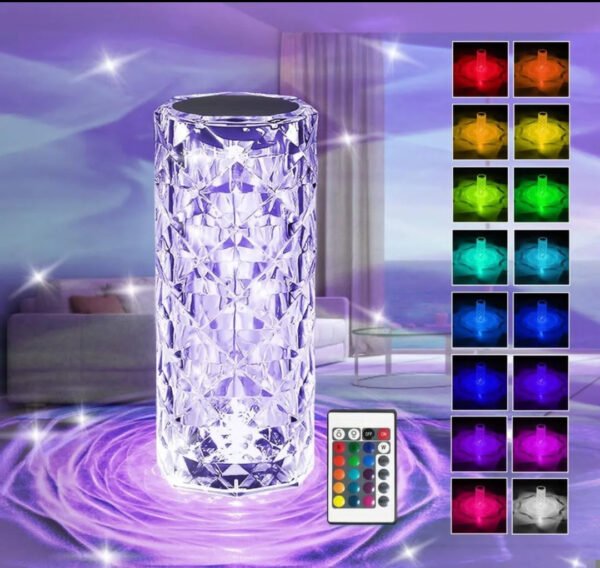 Crystal Lamp, Rose Light Diamond Lamp 16 Colors Changing with Remote Control - Durable Design