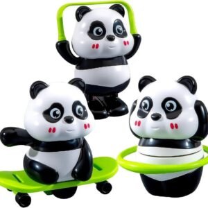 Cute Panda 3-Piece Action Toy Set for Kids – Rotating & Moving Play Figures