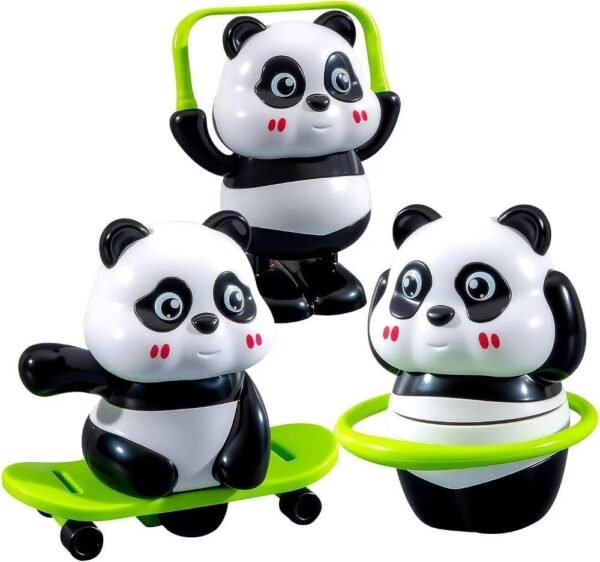 Cute Panda 3-Piece Action Toy Set for Kids – Rotating & Moving Play Figures