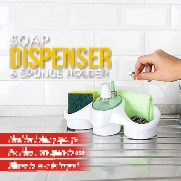 Soap Dispenser & Sponge Holder 3-in-1 Kitchen & Washroom Organizer