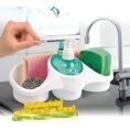 Soap Dispenser & Sponge Holder 3-in-1 Kitchen & Washroom Organizer