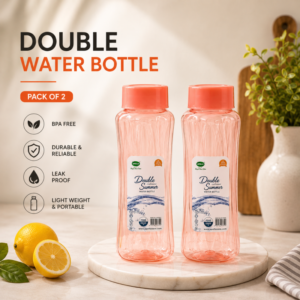 Double Summer Water Bottle 1000ml Pack of 2 - with Cash on Delivery
