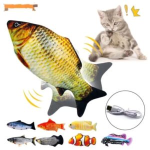 Electric Moving Cat Kicker Fish Toy Realistic Flopping Fish Wiggle Fish Catnip Toys Motion Kitten - with Cash on Deliver