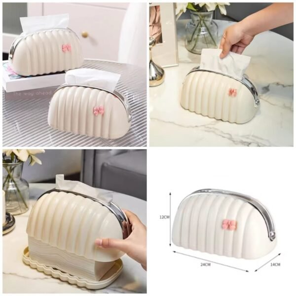 Elegant Shell Tissue Box (Random Colours) - for Home Use