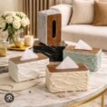 Elegant Wave Pattern Tissues Boxs With Wooden Lid - Online in Pakistan