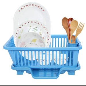 Fancy Plate Rack - 3 in 1 Large Durable Plastic Kitchen Sink Dish Rack - Best Price in Pakistan