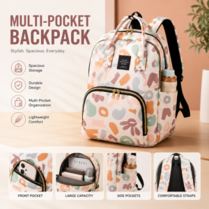 Fashion Print Nappy Backpack Bag Mummy Large Bag Mom Baby Multi function Outdoor Travel Diaper Bags for Baby Care Stuff
