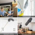 Flexible Microfibre Long Rod Grey Duster - Durable Design