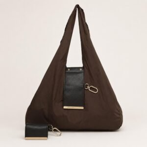 Foldable Keychain Tote Bag with Compact Leather Case - for Home Use