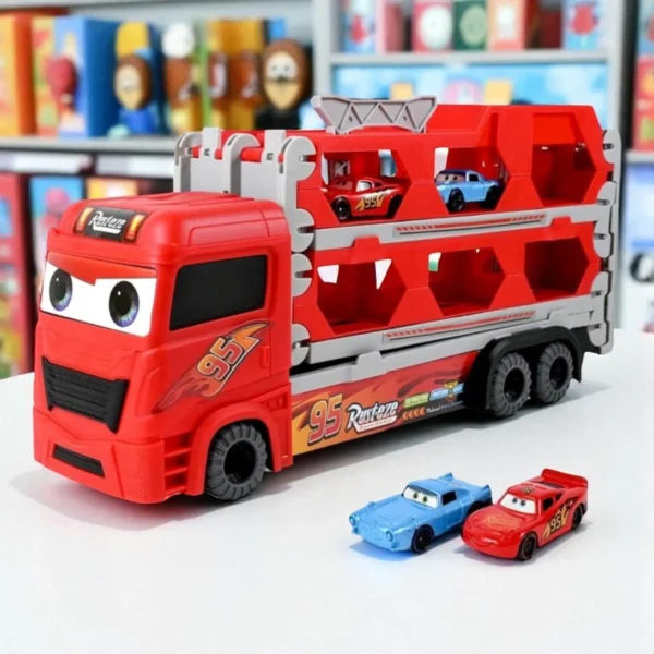 Racing Car Hauler Truck Toy Set - 18 Car Capacity Carrier Transporter with Mini Cars - image 5
