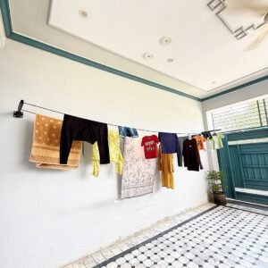 Foldable Wall Mounted Cloth Drying Stand with Free Rope and Screws - with Cash on Delivery