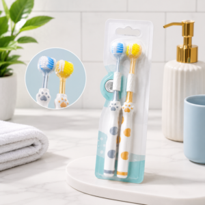 Gentle Care Stylish Design and 3 side brush Pack of 2 - Durable Design