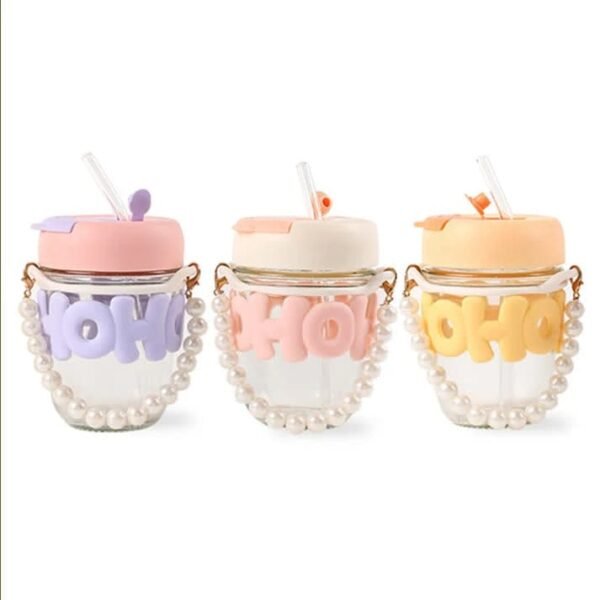 Glass sipper with pearl hanging - Online in Pakistan