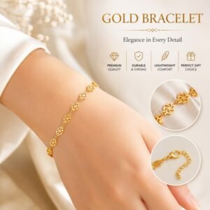 Gold Plated Clover Design Bracelet - for Home Use