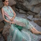 Embroidered Lawn 3-Piece Unstitched Suit for Women - Aqua Green Floral - view 2