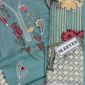 Embroidered Lawn 3-Piece Unstitched Suit for Women - Aqua Green Floral - view 4