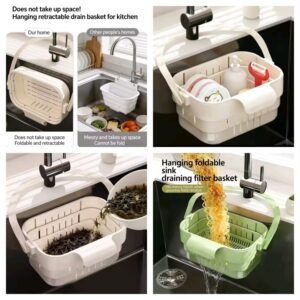 Hanging foldable sink drain Basket - for Home Use