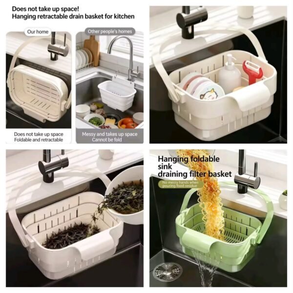 Hanging foldable sink drain Basket - for Home Use