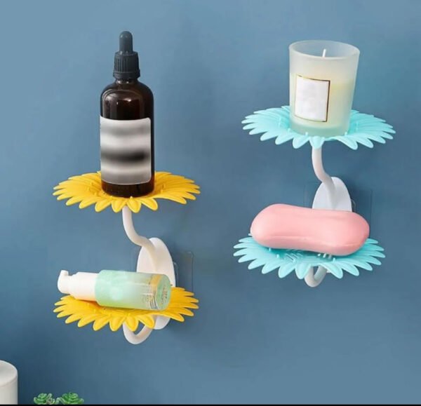 high-quality-daisy-soap-dish-wall-mounted-double-layer-soap-holder-self-adhesive-hollow-drainage-1