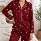 Flower Printed Night Suit 3-Piece with Piping
