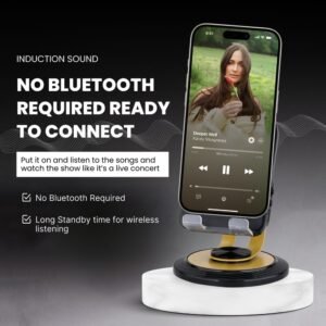 Induction speaker phone stand playing music without Bluetooth