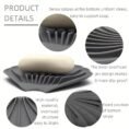 Sea shell soap dish in grey with product detail diagrams