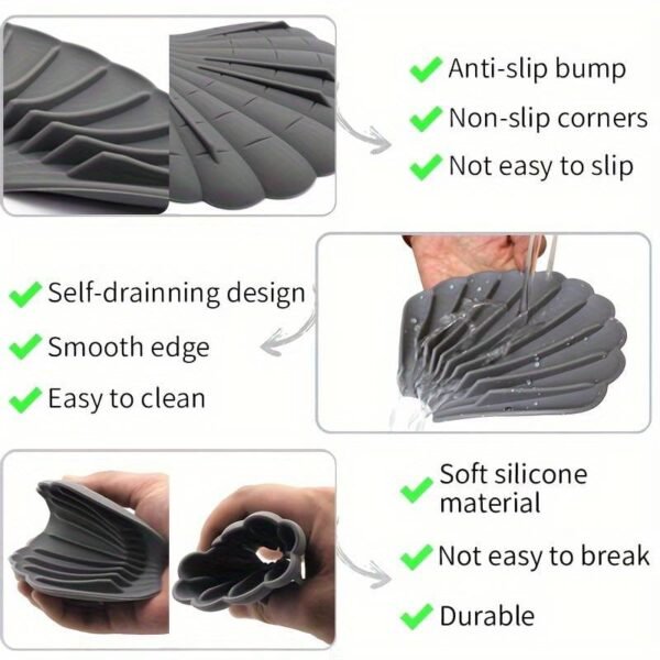 Silicone soap holder features anti slip self draining and durable