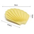 Yellow sea shell soap dish with size dimensions 15cm by 12.5cm